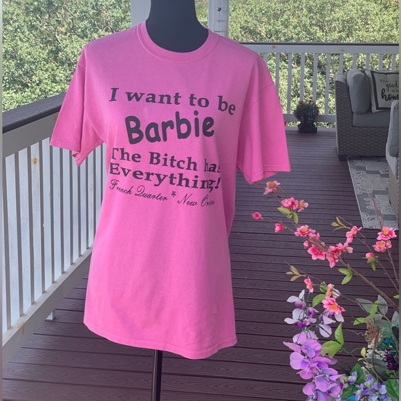 Gildan Tops - Hot Pink Barbie Graphic T‎ Shirt